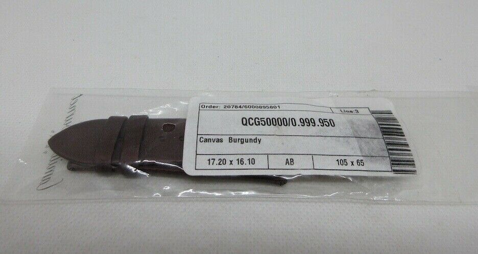 New Jaeger LeCoultre 17mm Purple Satin Leather Strap OEM Fabric Bag