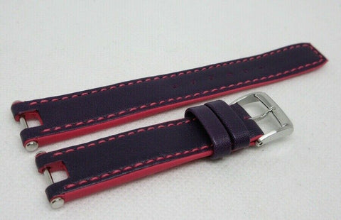 New Baume Mercier 14mm Purple Pink Leather Strap Stainless Steel Buckle OEM