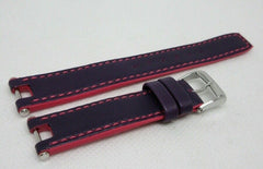 New Baume Mercier 14mm Purple Pink Leather Strap Stainless Steel Buckle OEM
