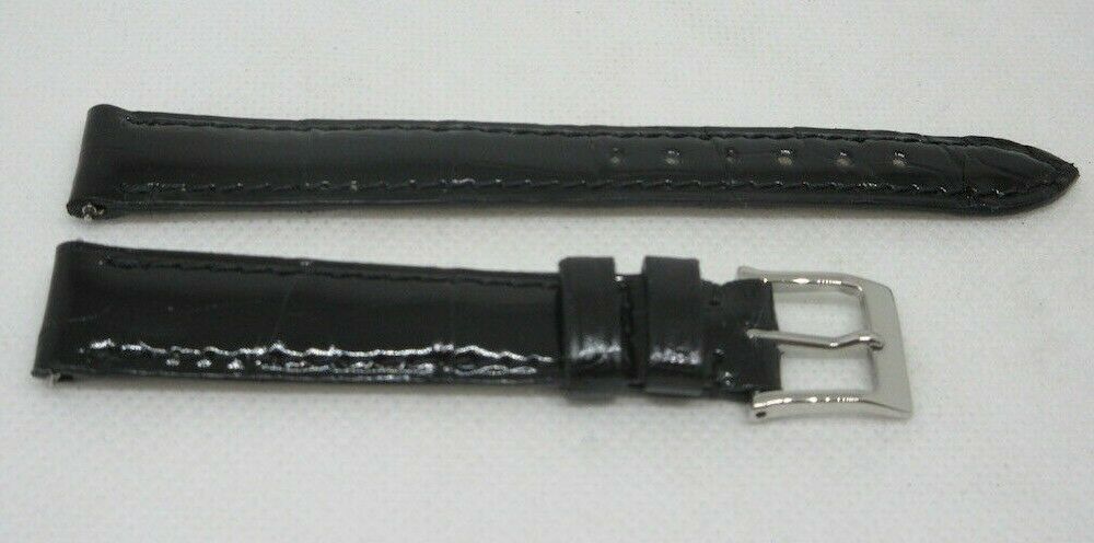 New Camille Fournet 14mm Black Alligator Strap Genuine Steel Buckle Authentic