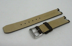 New Baume Mercier 14mm Dark Brown Leather Strap Stainless Steel Buckle OEM