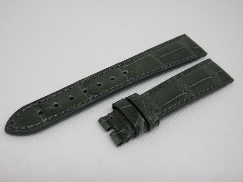 New Zenith 17mm Grey Green Alligator Strap OEM
