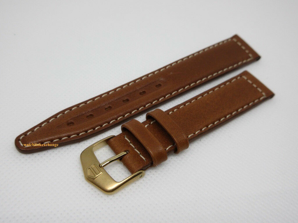 New Tag Heuer 17mm Brown Leather Strap Buckle