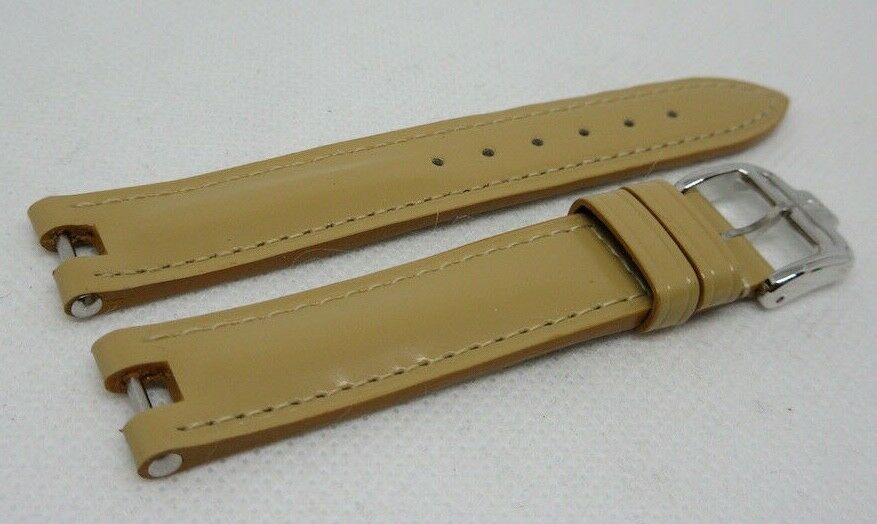 New Baume Mercier 14mm Tan Leather Strap Stainless Steel Buckle OEM Beige