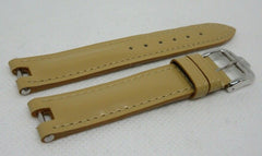 New Baume Mercier 14mm Tan Leather Strap Stainless Steel Buckle OEM Beige