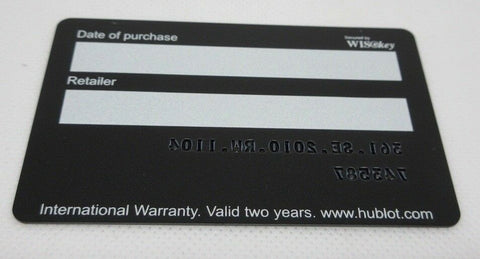 Hublot Big Bang Blank Warranty Card OEM Genuine