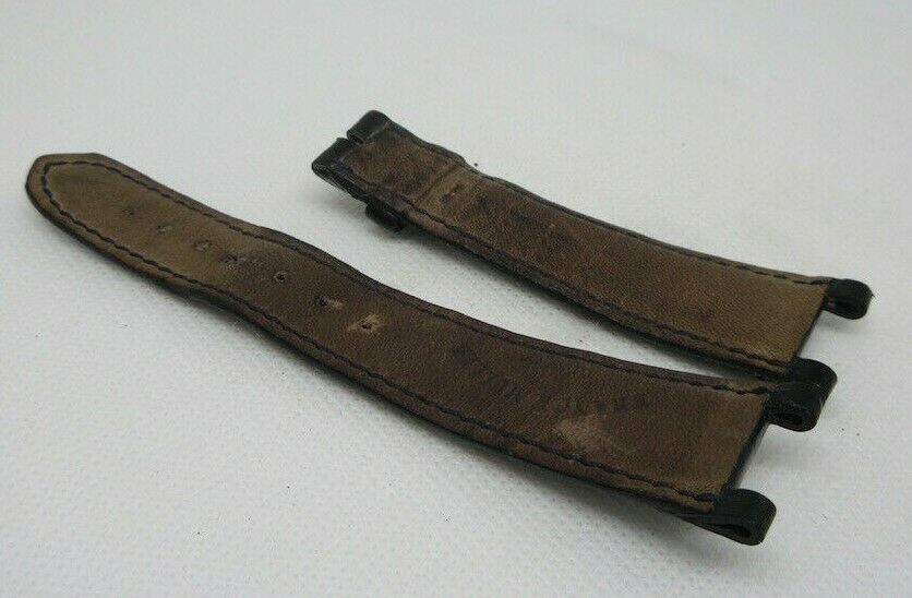 Franck Muller 20mm Black Alligator Strap Double Mystery OEM Genuine Blue Stitch