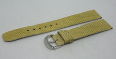 Baume Mercier 16mm Yellow Snakeskin Leather Strap Stainless Steel Buckle OEM