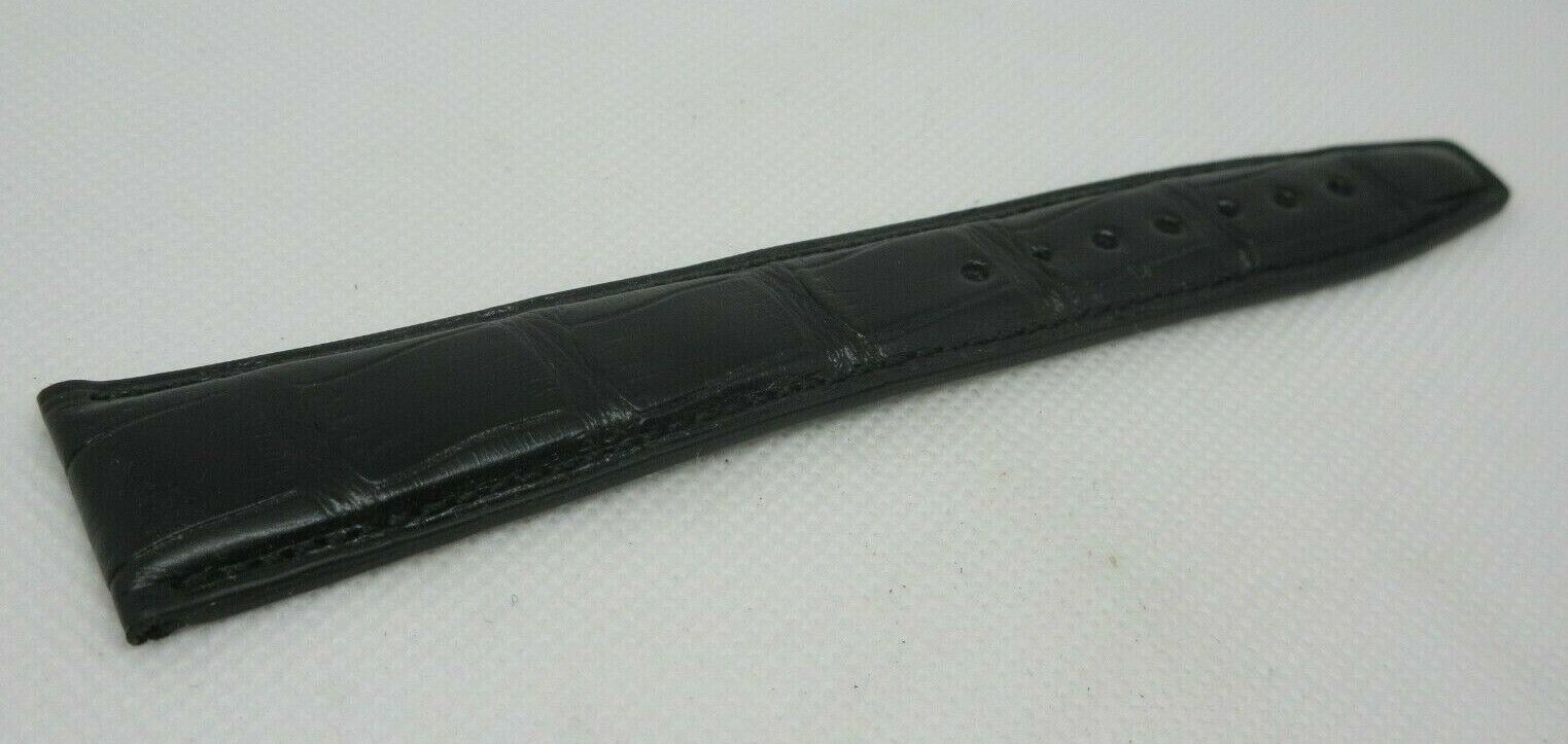 New IWC 22mm Black Alligator Strap OEM Genuine 1 Piece