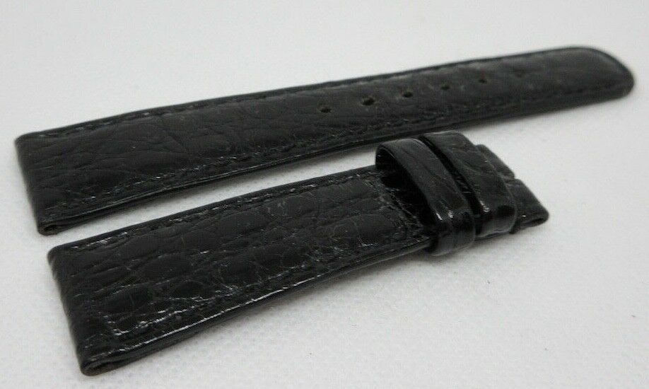 A. Lange & Sohne 19mm Black Glossy Alligator Strap OEM
