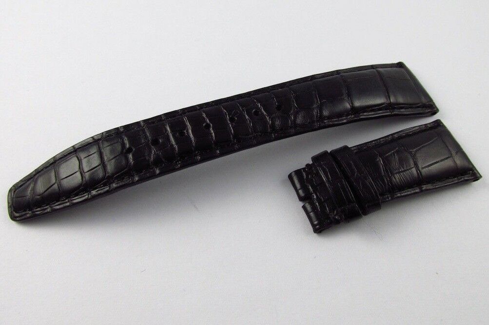 IWC 22mm Black Alligator Strap OEM for Deployant Buckle