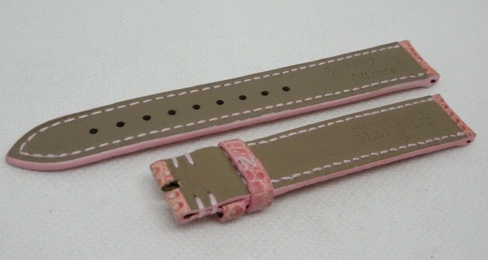 New Zenith 15mm Pink Lizard Strap OEM Genuine