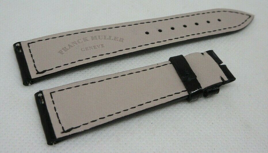 New Franck Muller 20mm Black Alligator Strap OEM Genuine Glossy