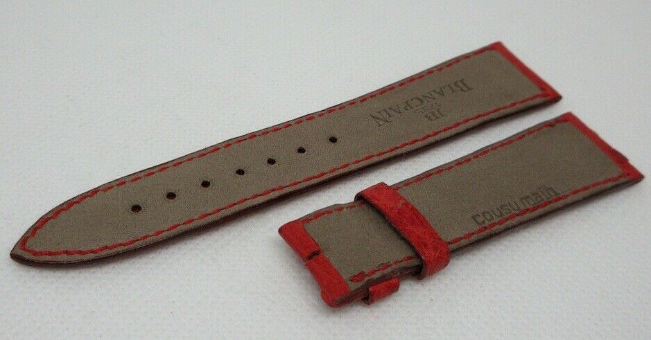 New Blancpain Red Ostrich Leather Strap 19mm OEM Genuine