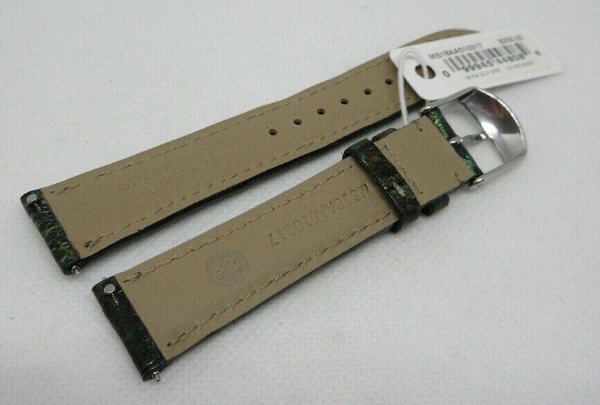New Michele 16mm Green Alligator Stainless Steel Buckle OEM