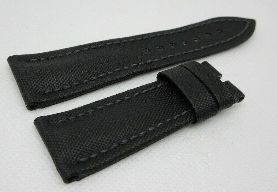 New Blancpain Black Sailcloth Leather Strap 23mm OEM Genuine