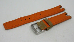 Baume Mercier 14mm Tan Orange Leather Strap Stainless Steel Buckle OEM Beige
