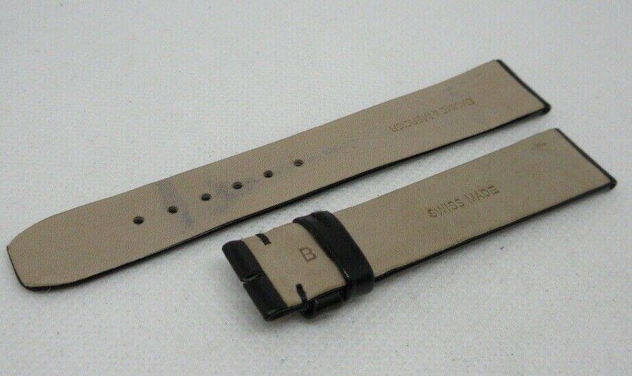 Baume Mercier 16mm Black Glossy Leather Strap OEM Genuine