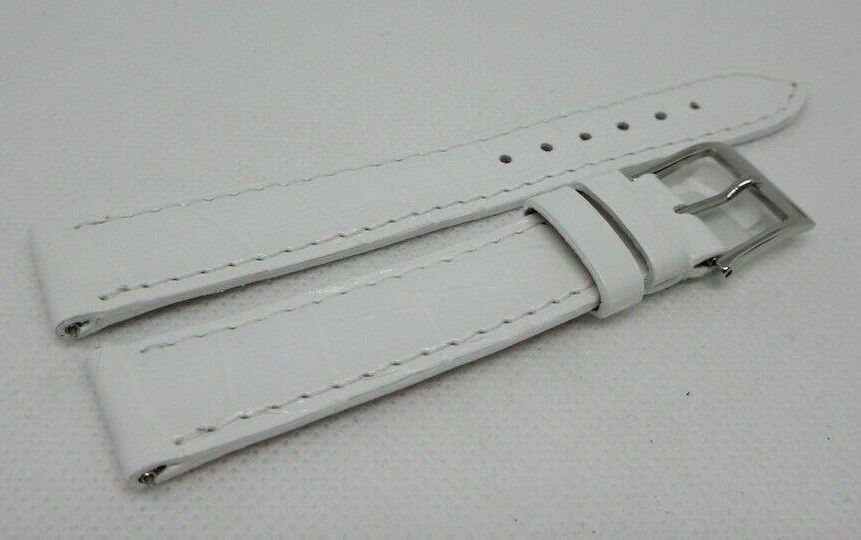 New Camille Fournet 16mm White Alligator Strap Buckle Genuine