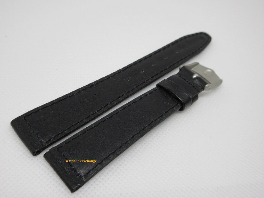 New Tag Heuer 17mm Black Leather Strap Steel Buckle