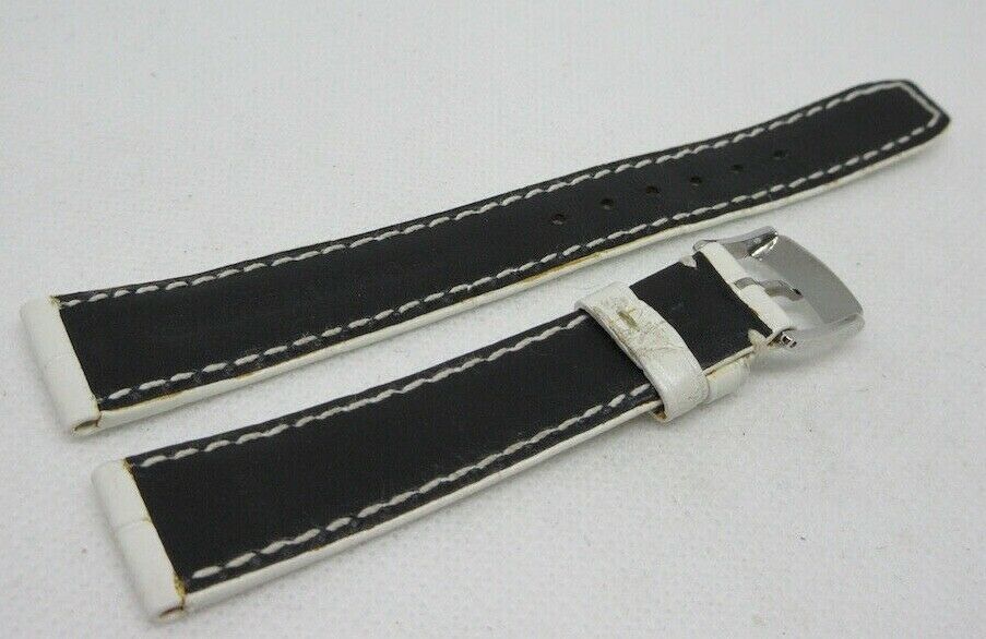 Baume Mercier 16mm White Alligator Strap Genuine OEM Stainless Steel Tang Buckle