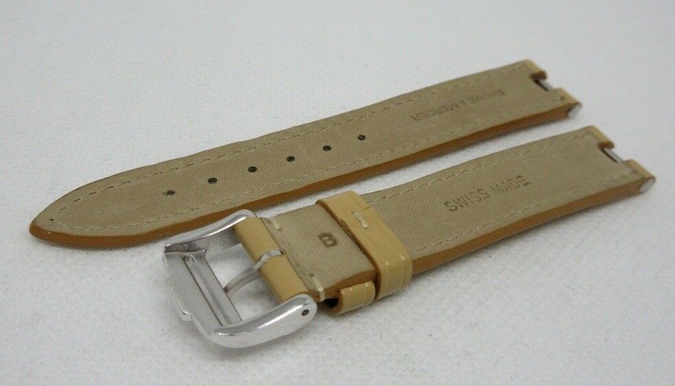 New Baume Mercier 14mm Tan Leather Strap Stainless Steel Buckle OEM Beige