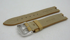 New Baume Mercier 14mm Tan Leather Strap Stainless Steel Buckle OEM Beige
