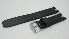 New Baume Mercier 16mm Black Leather Strap Stainless Steel Buckle OEM Satin