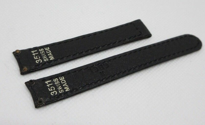 New Ebel 13mm Black Sharkskin Leather Strap OEM Bag