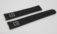 New Ebel 13mm Black Sharkskin Leather Strap OEM Bag