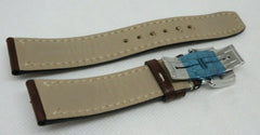 New Baume Mercier 20mm Brown Leather Strap Deployant Buckle OEM Genuine Steel