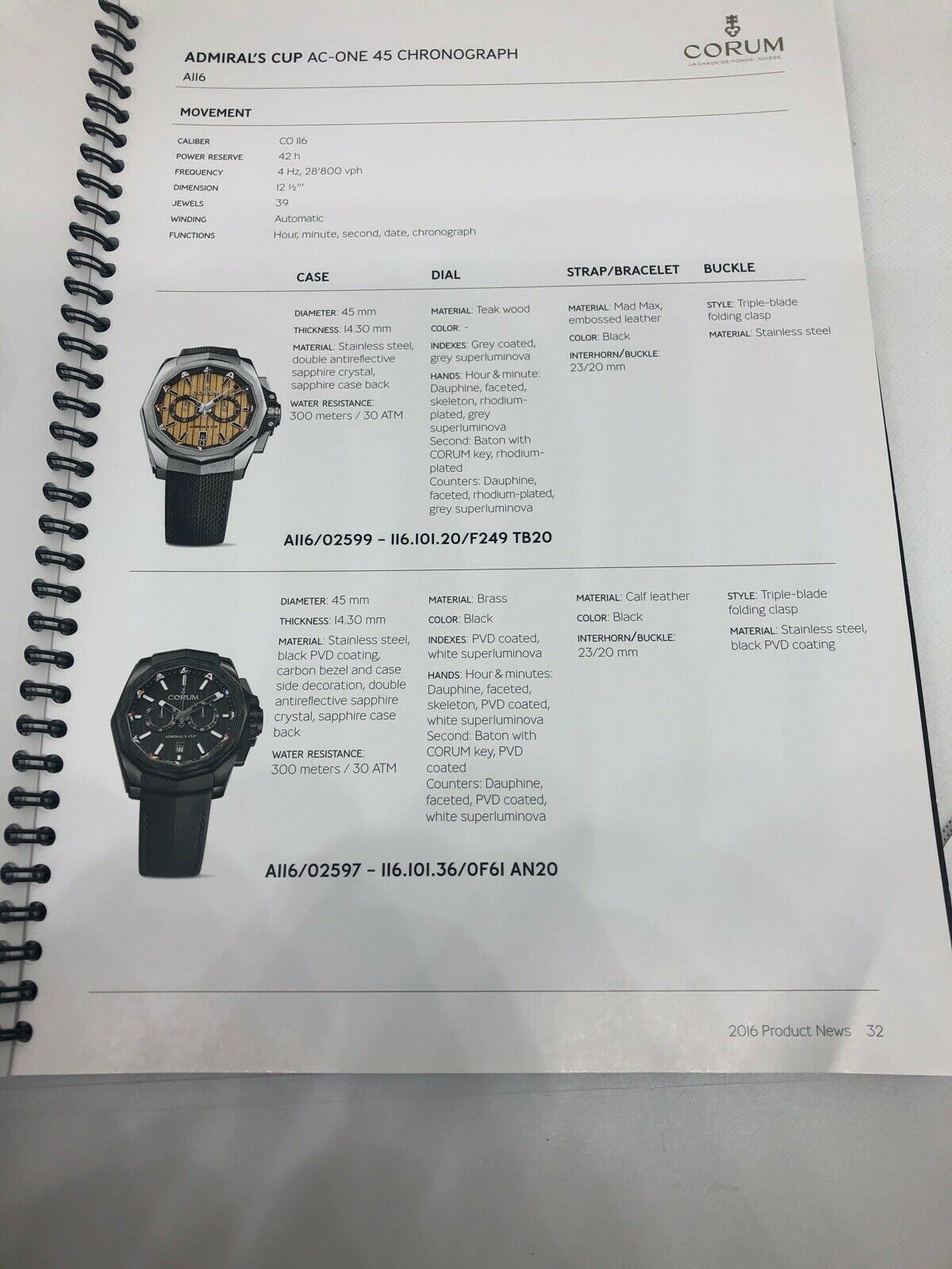 Corum Watch Manual Guide Dealer Book 2016 2017 Catalog