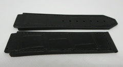 New Hublot 22mm Black Gummy Alligator Strap Glossy OEM Genuine