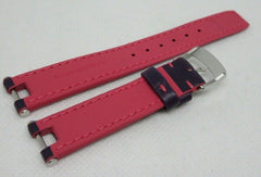 New Baume Mercier 14mm Purple Pink Leather Strap Stainless Steel Buckle OEM