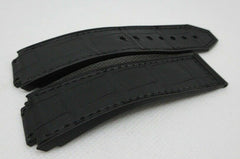 Hublot Big Bang Black Gummy Alligator Strap OEM Genuine for 44mm