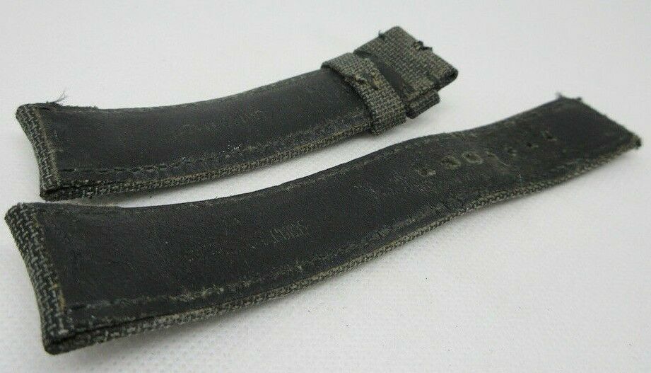 Audemars Piguet Leather Strap 25mm Grey Green Canvas OEM Genuine