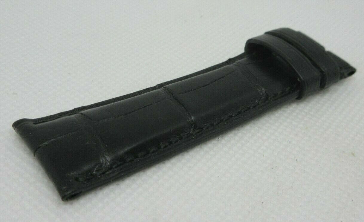 New IWC 21mm Black Alligator Strap OEM Genuine 1 Piece