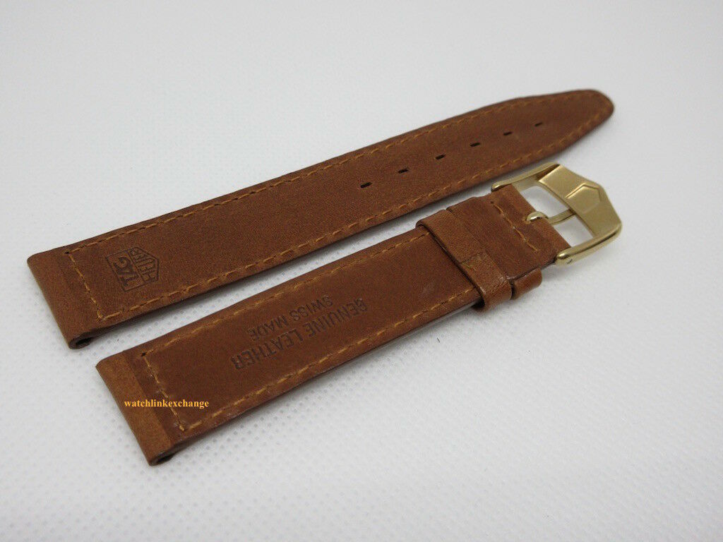 New Tag Heuer 17mm Brown Leather Strap Buckle