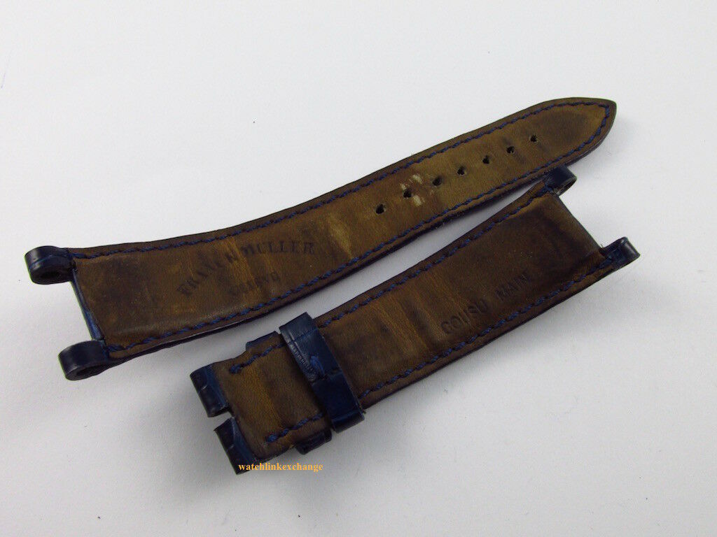 Franck Muller 20mm Blue Alligator Strap Glossy for Double Mystery OEM