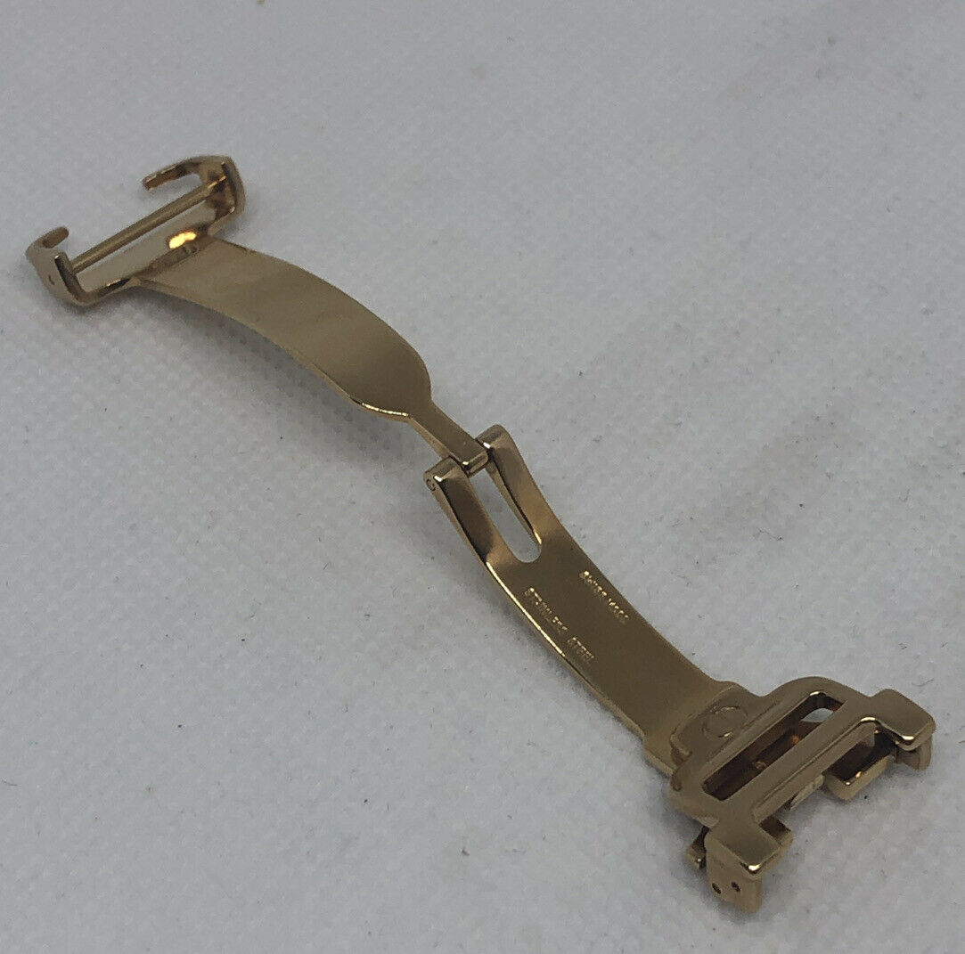New Baume Mercier 16mm Gold Plated Stainless Steel Deployant Buckle OEM Genuine