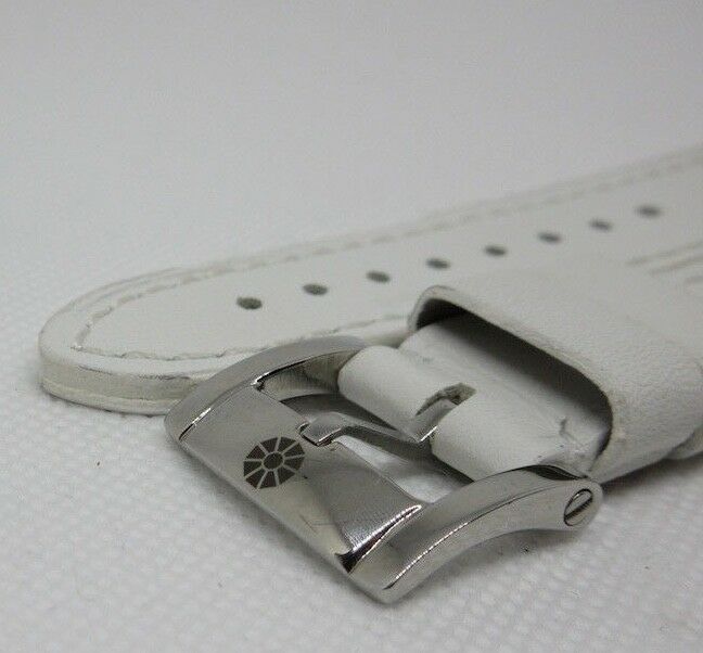 Giuliano Mazzuoli Manometro 18mm White Leather Strap Stainless Steel Buckle OEM