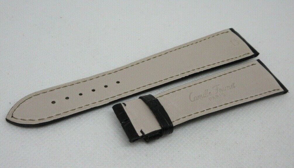 New Camille Fournet 22mm Black Alligator Strap Bag Genuine XL