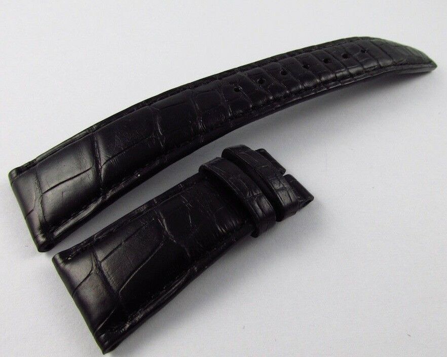 IWC 22mm Black Alligator Strap OEM for Deployant Buckle