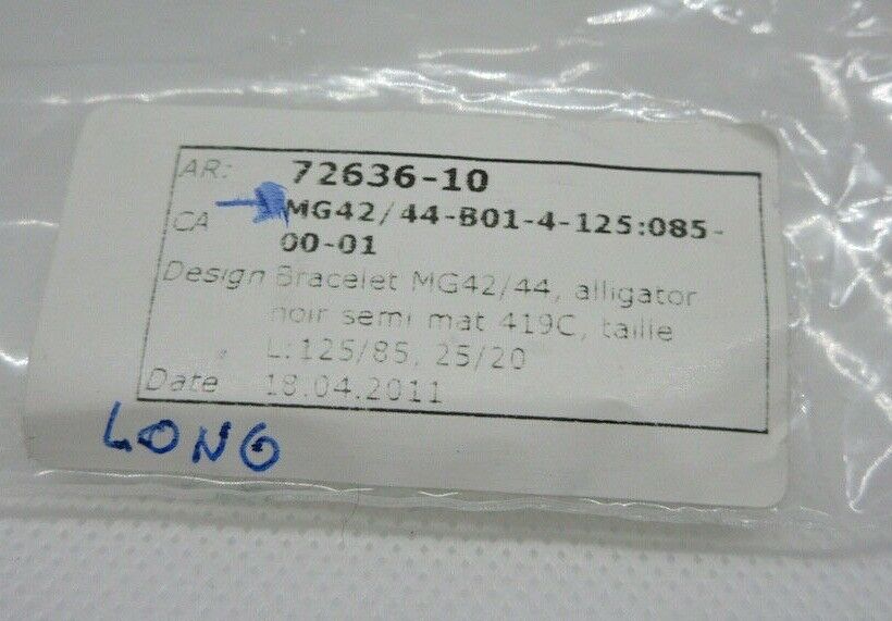 New Roger Dubuis 25mm Black Alligator Strap OEM MG42/44 XL Size