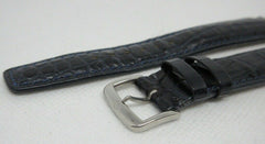 Omega 18mm Blue Alligator Strap Stainless Steel Tang Buckle OEM Genuine