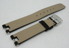 Baume Mercier 14mm Black Leather Strap Stainless Steel Buckle OEM