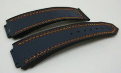 Hublot Big Bang Blue Gummy Alligator Strap OEM Genuine for 44mm Triple Stitch