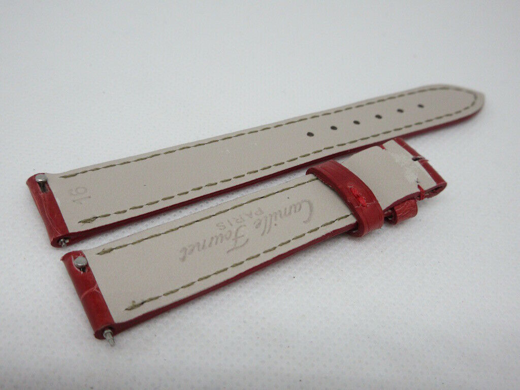 New Camille Fournet 16mm Red Alligator Strap Buckle Genuine Bag