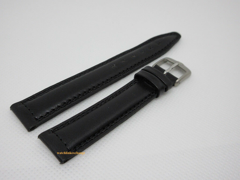 New Tag Heuer 15mm Black Leather Strap Steel Buckle