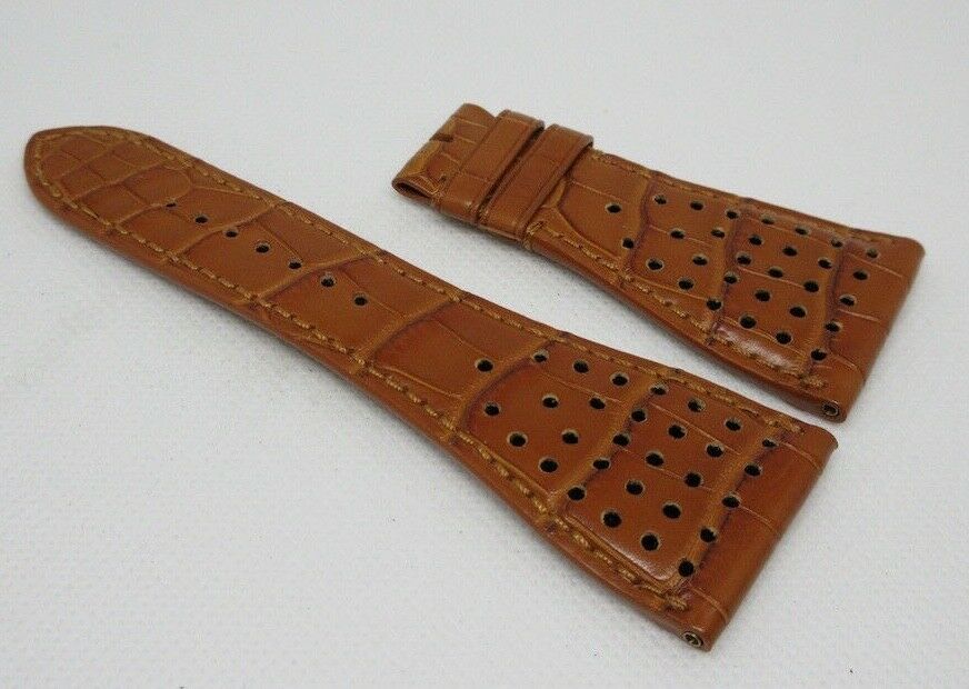 New Roger Dubuis G40 30mm Glossy Brown Alligator Strap OEM Genuine